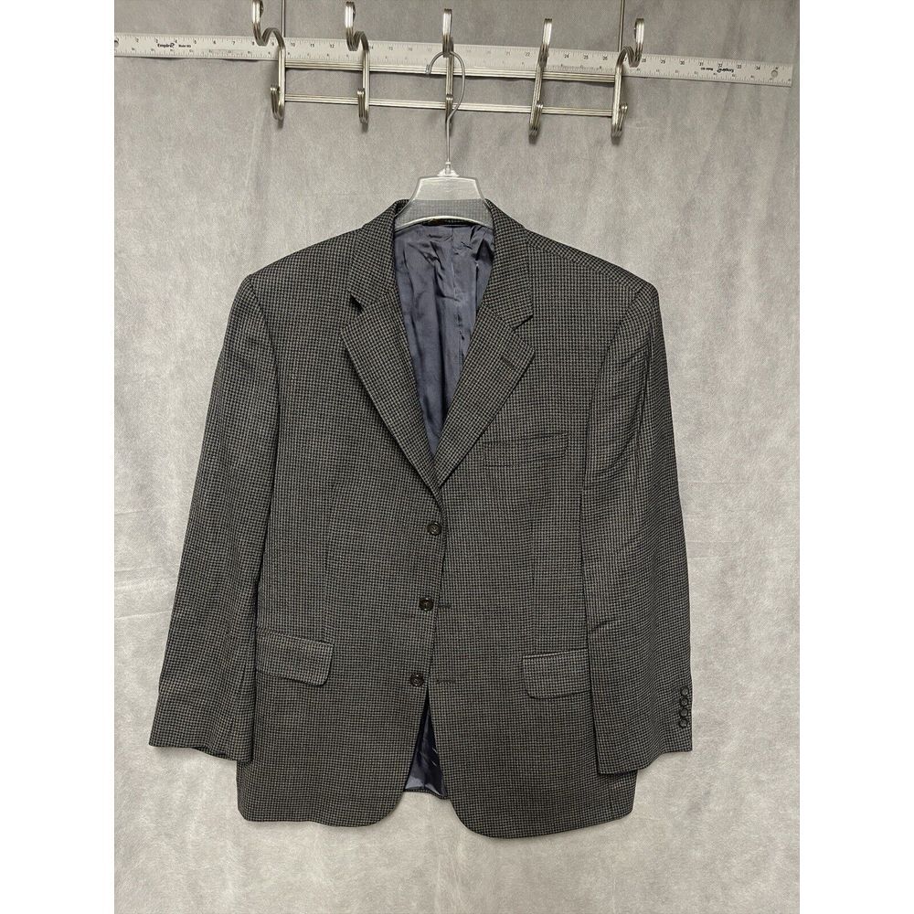 Jack Victor Blazer‎ Men 44R Gray Blue Wool Business Coat Jacket Flannel Luxury